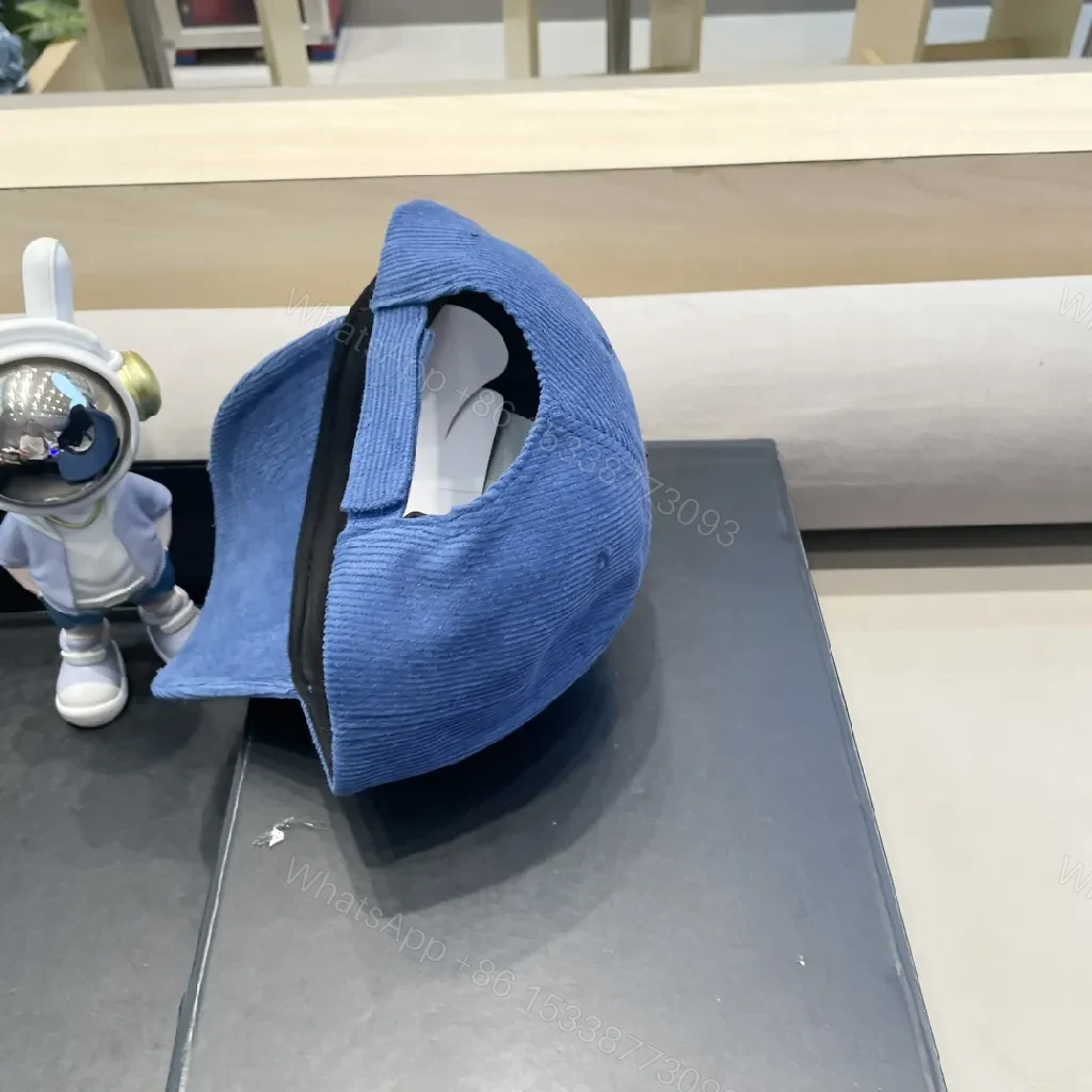 View 8 of Corduroy Cap in Cobalt with Subtle Distressing, Structured Fit