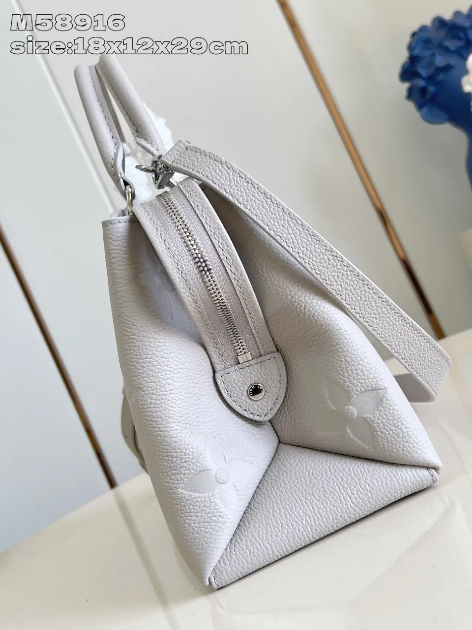 View 6 of Structured Pebble Satchel: Monogram Texture, Versatile Carry