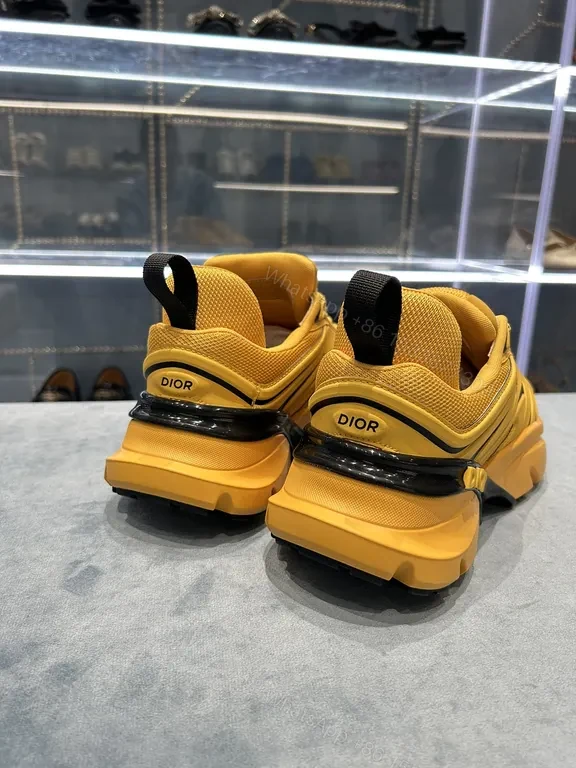 View 7 of Bold Yellow Dior-Inspired Sneakers: Luxe Streetwear Comfort