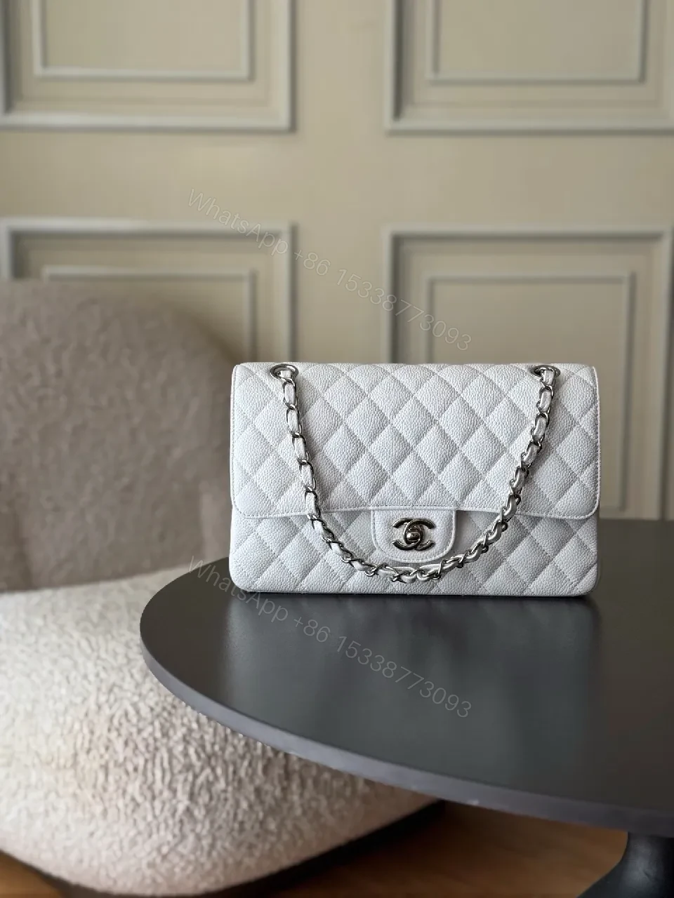 Quilted Silver-Chain Shoulder Bag: Luxe, Compact, Everyday — view 1