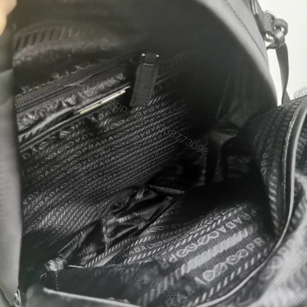 View 7 of Prada Re Nylon And Saffiano Backpack Black 43Cm