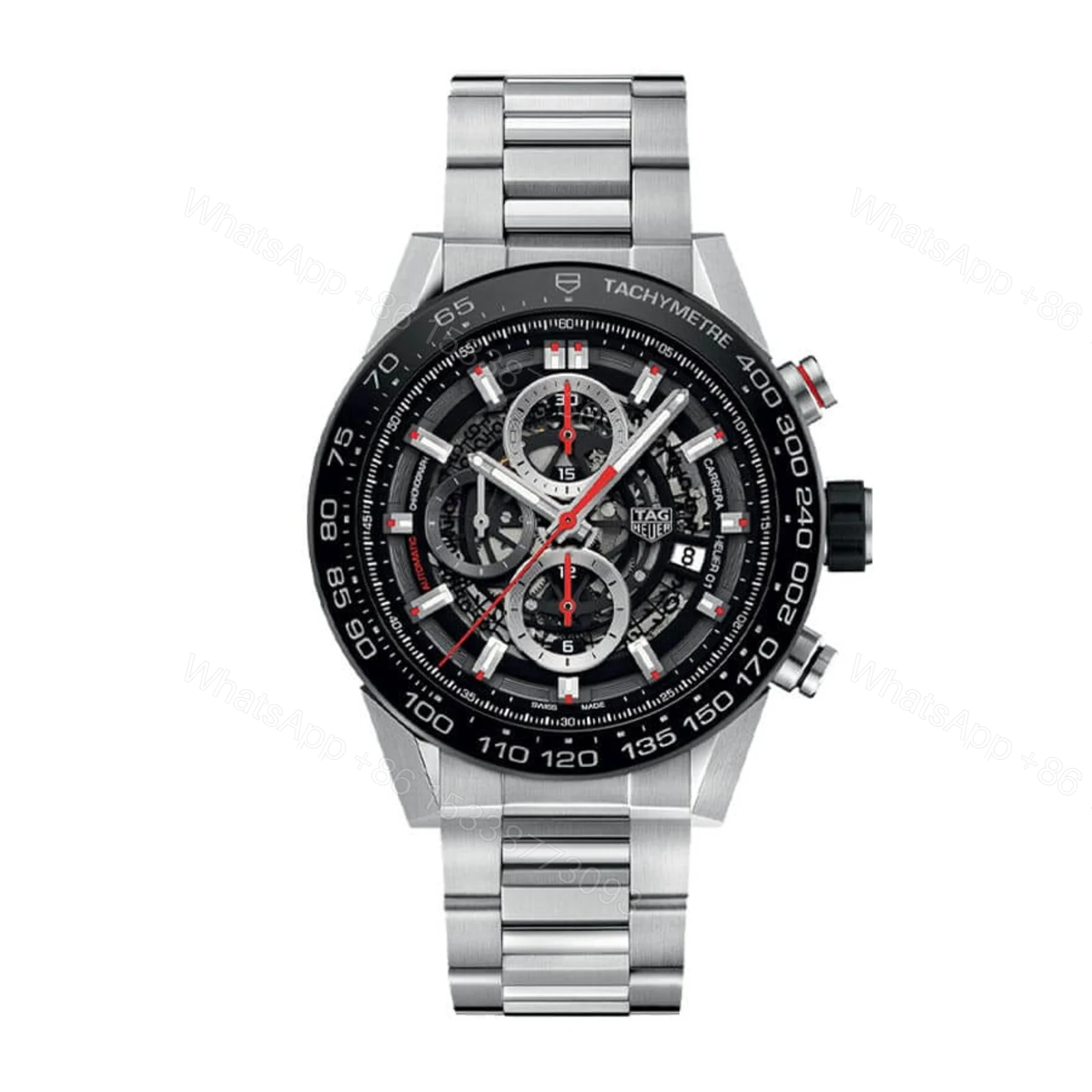 TAG Heuer Carrera 01 Steel Black Replica — view 1