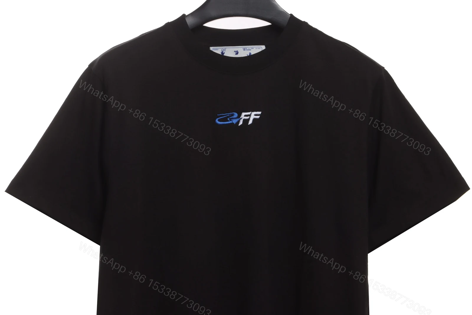 View 3 of Off White Embroidered Logo Arrow Slogan T-Shirt