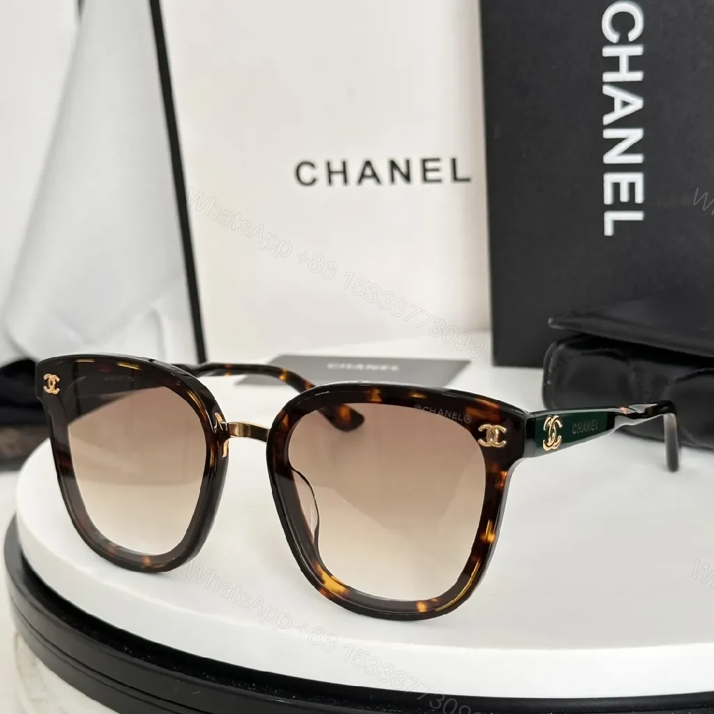 View 5 of Glossy Black Cat-Eye Sunglasses with Gold Accents & Red Temples