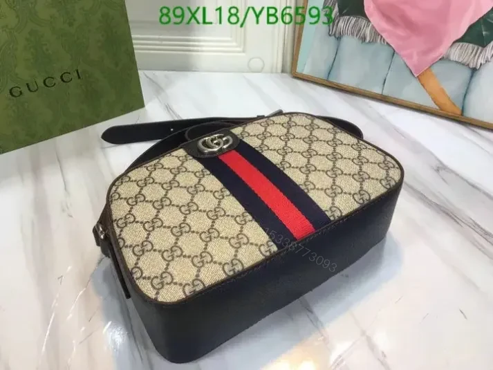 View 9 of Gucci Small Ophidia GG Leather Shoulder Bag YB65935 AAAA+