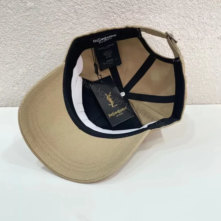 View 2 of Neutral Beige YSL Cap â€“ Monogram Signature, Luxe Everyday Style