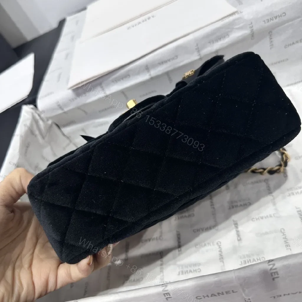 View 7 of Velvet Bow Mini Bag: Luxe Chanel-Inspired Satchel