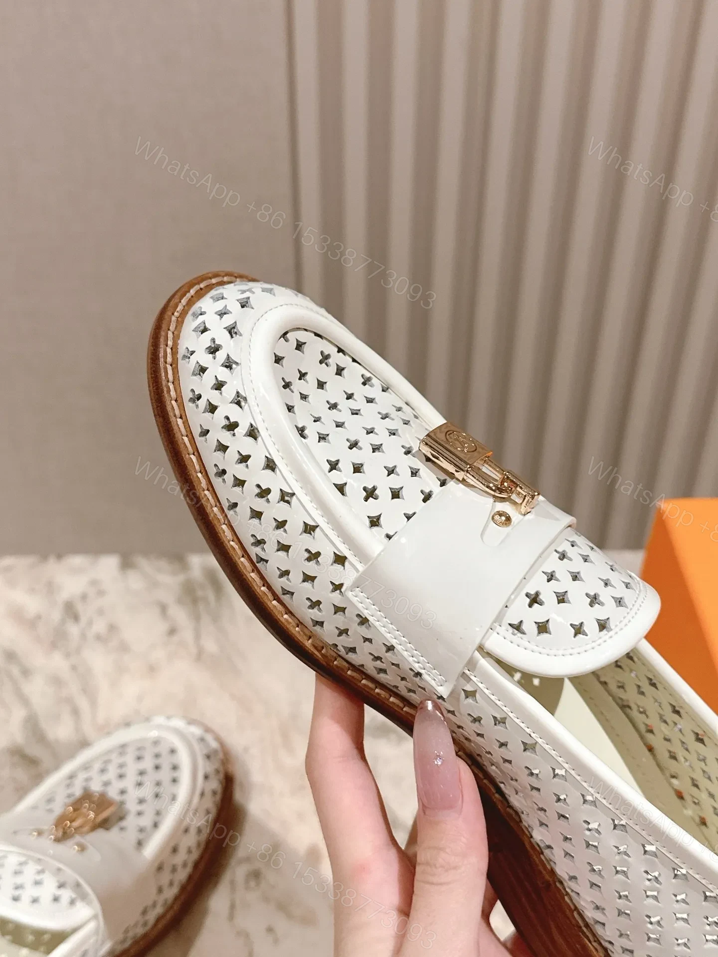 View 6 of LV Women White Leather Loafers
