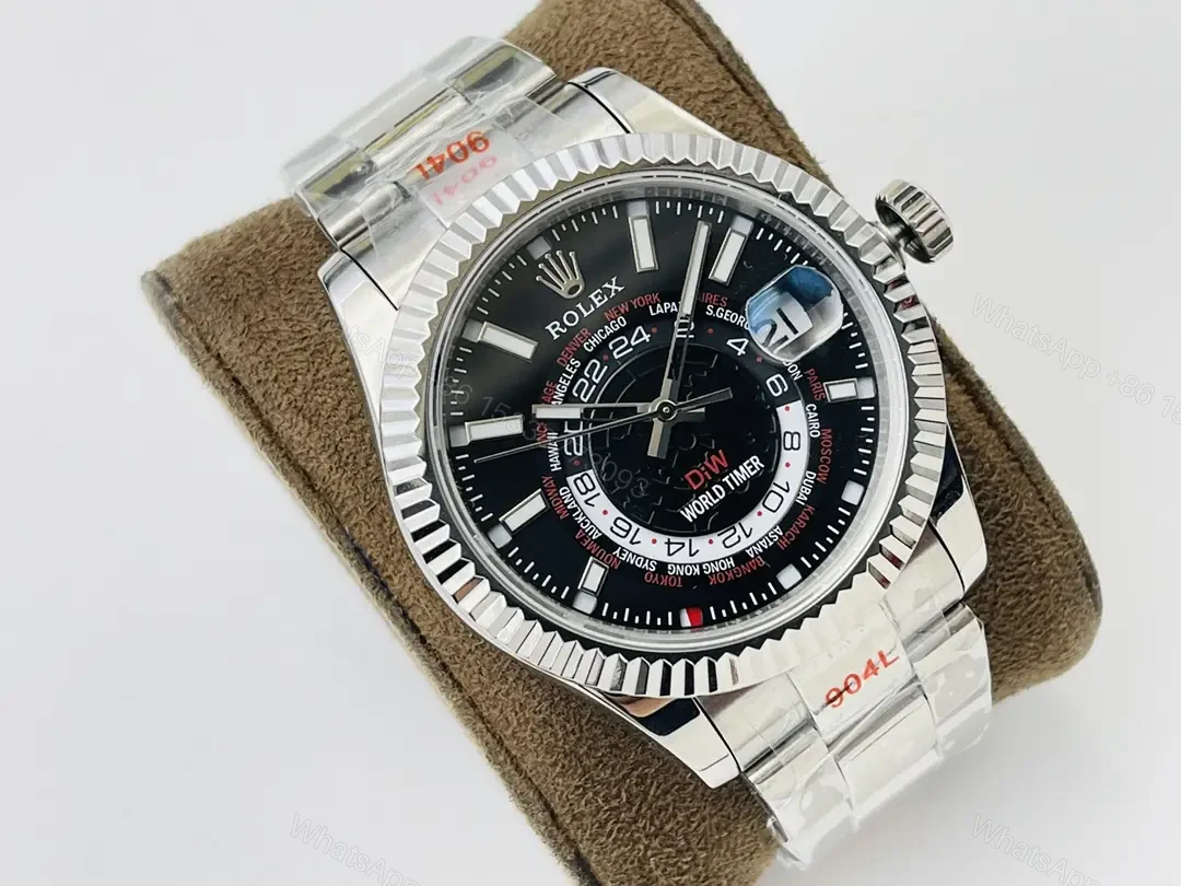 View 2 of Fake Rolex Sky Dweller 326934 Best DiW Black Dial Oyster Bracelet 42MM 326934-0006