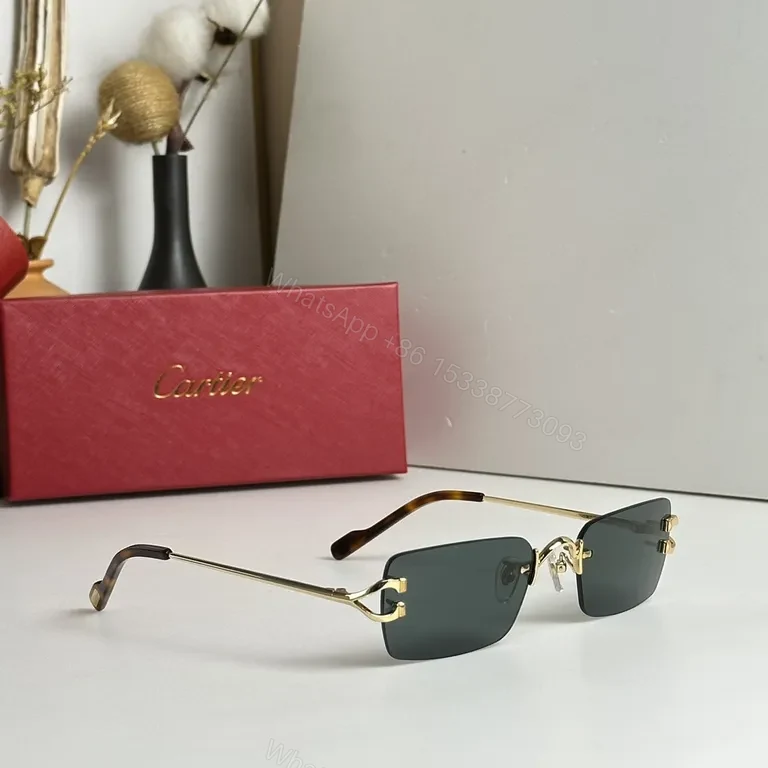 View 5 of Cartier-inspired Metal Sunglasses: Gradient UV400, Unisex