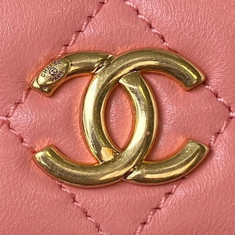 View 5 of Chanel Woc Pink Handbags With Pearl Handle 11.5×14.5×5.5cm