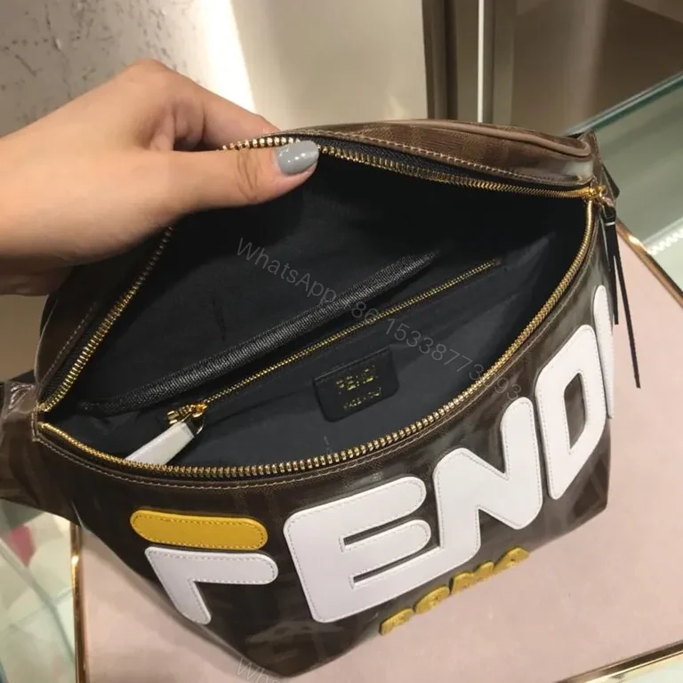 View 7 of Compact Leather Belt Bag: Fendi-Inspired, Bold Branding, All-Day Convenience