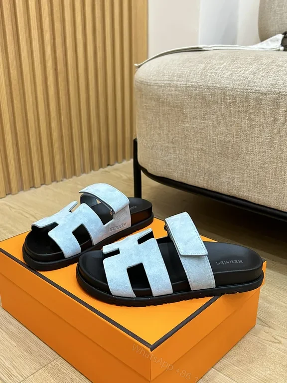 View 9 of Chic Strappy Slides - Leather-Like, Signature â€œHâ€ Touch, All-Day Comfort