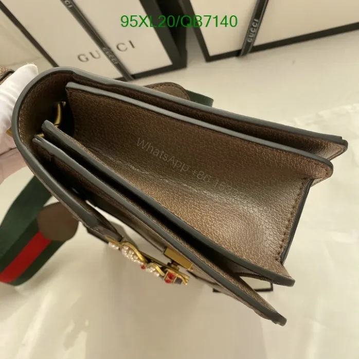 View 6 of Gucci Replica Queen Margaret Bee Bag QB71401 – GG Canvas & Leather Design
