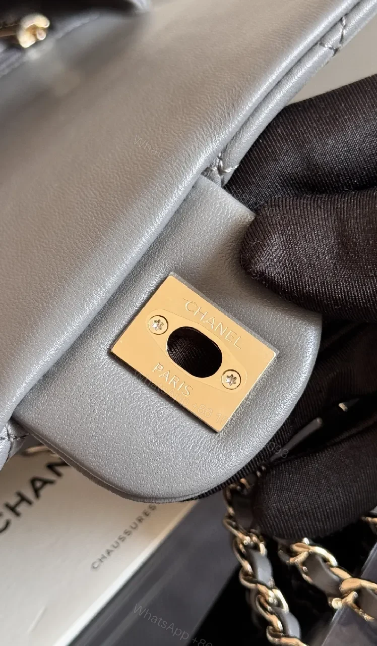 View 9 of Soft-Gray Quilted Leather Bag: Timeless Chic, Everyday Luxury