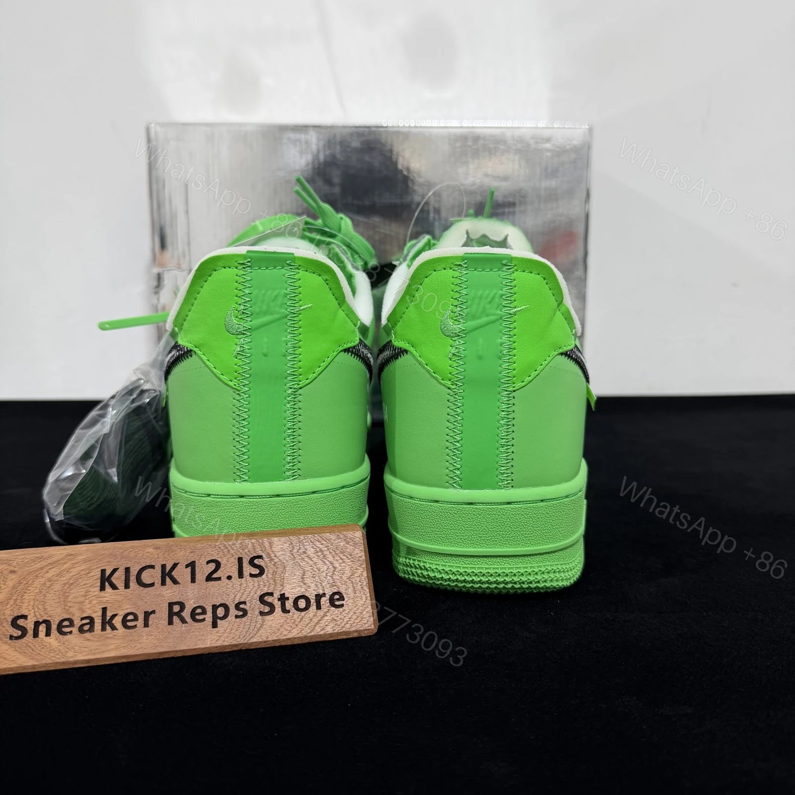 View 6 of Off-White x Nike Air Force 1 Low Green Replicas