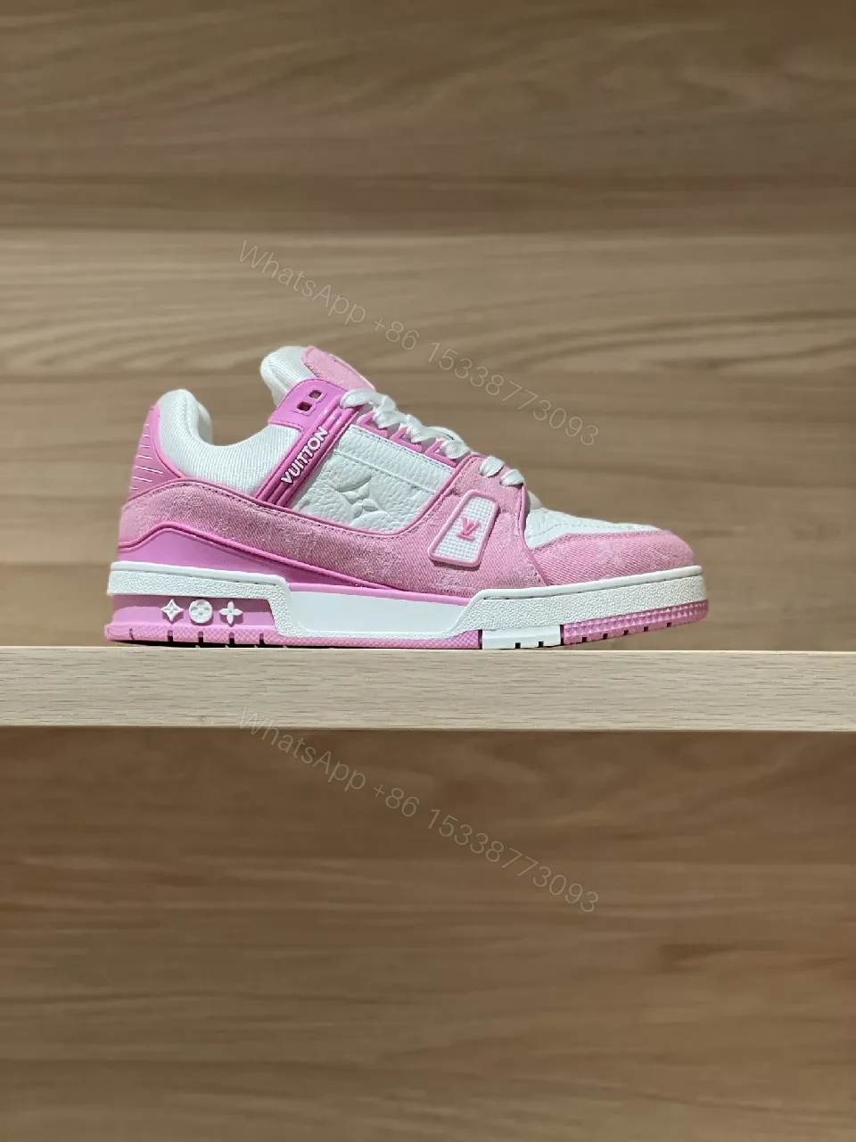 View 6 of Playful Pink Leather Court Sneakers — Cushioned All-Day Comfort