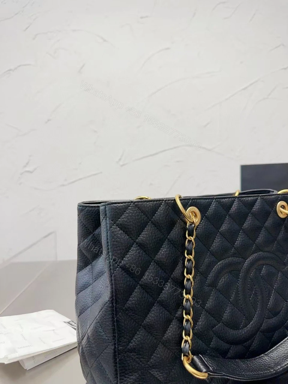 Chanel Vintage CC Chain ToteLarge Black New 2 — view 2