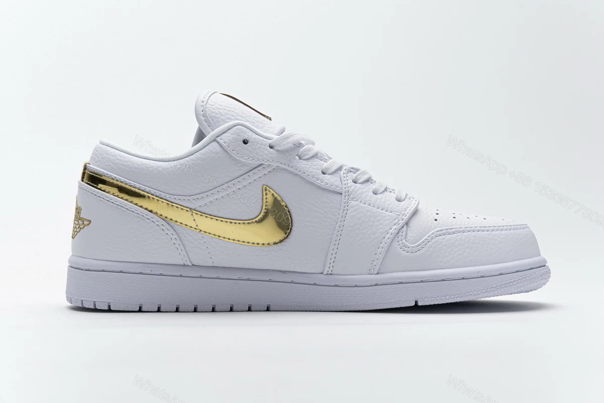 View 2 of Air Jordan 1 Low White Metallic Gold (W) CZ4776-100