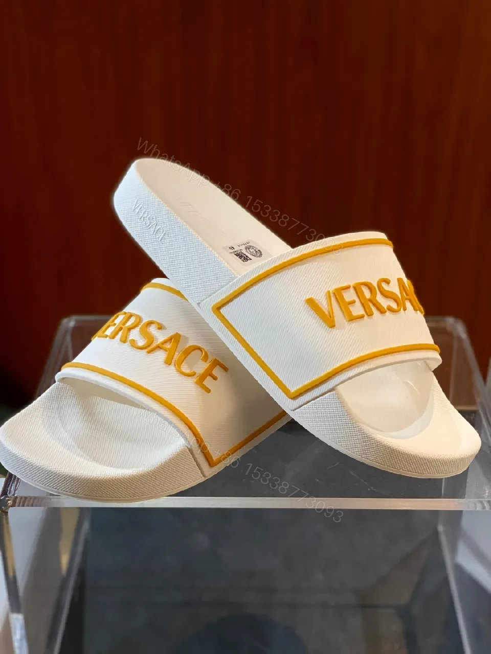 View 5 of Blue Synthetic Minimalist Slider with Bold Branding Slide Sandals
