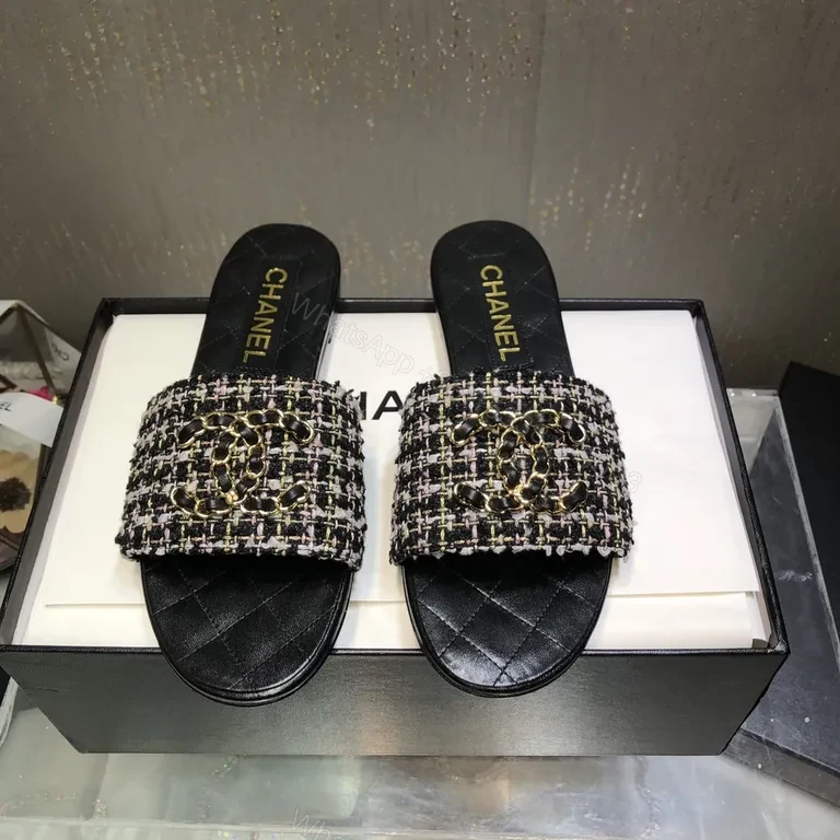 Chanel-Tweed Slide Sandals: Luxe Comfort & Elevation — view 1