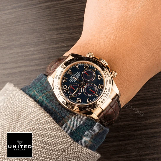 View 7 of Rolex Daytona Cosmograph 116518 Blur Dial Replica