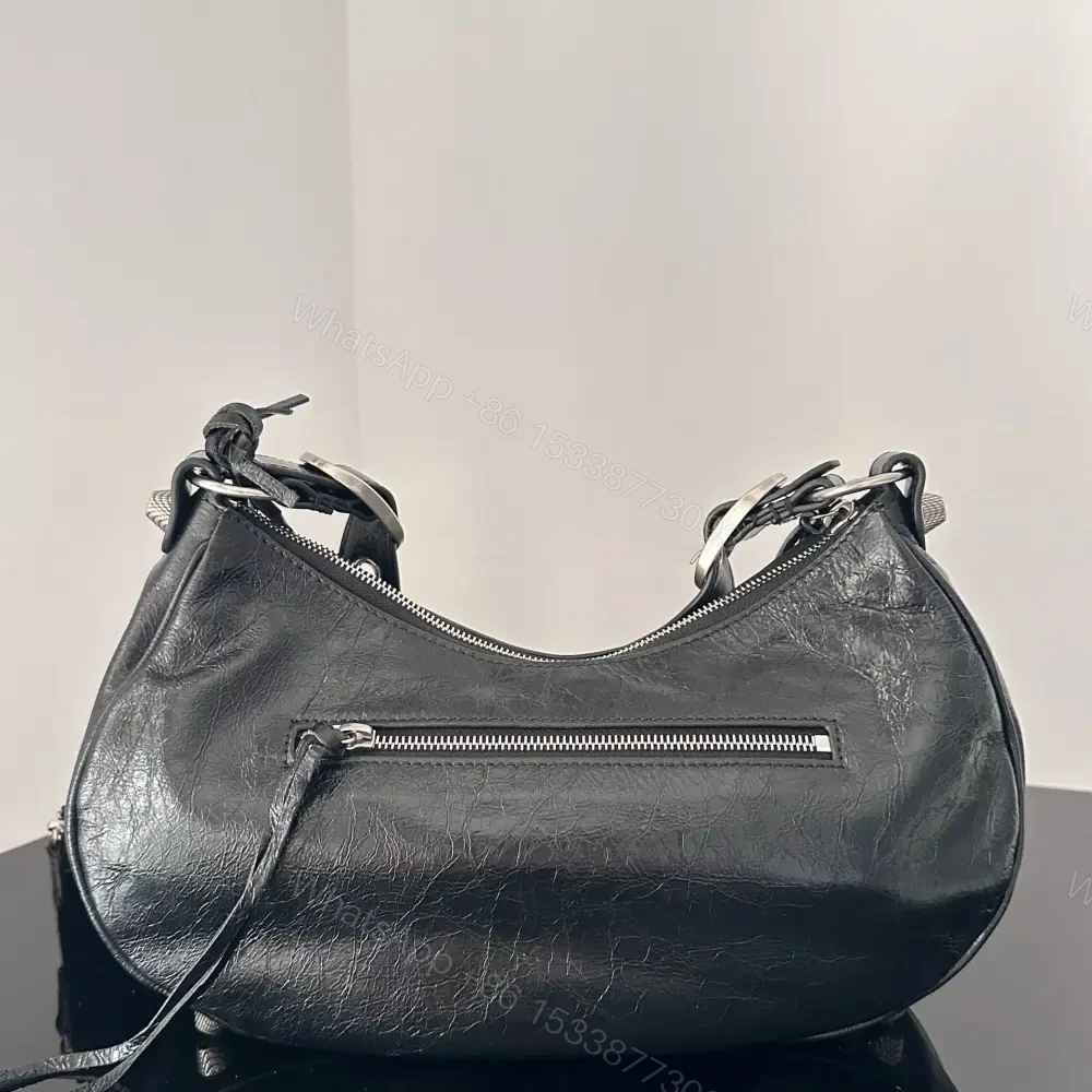 View 2 of 高仿Balenciaga*LeCagole朋克單肩包黑色S