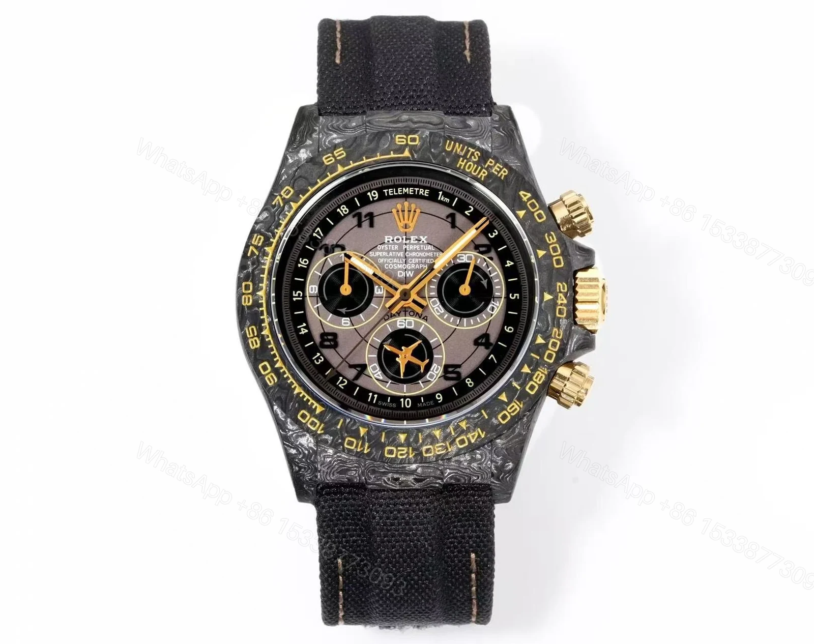DIW Rolex Daytona Super Clone – Carbon Fiber & Gold Detailing — view 1