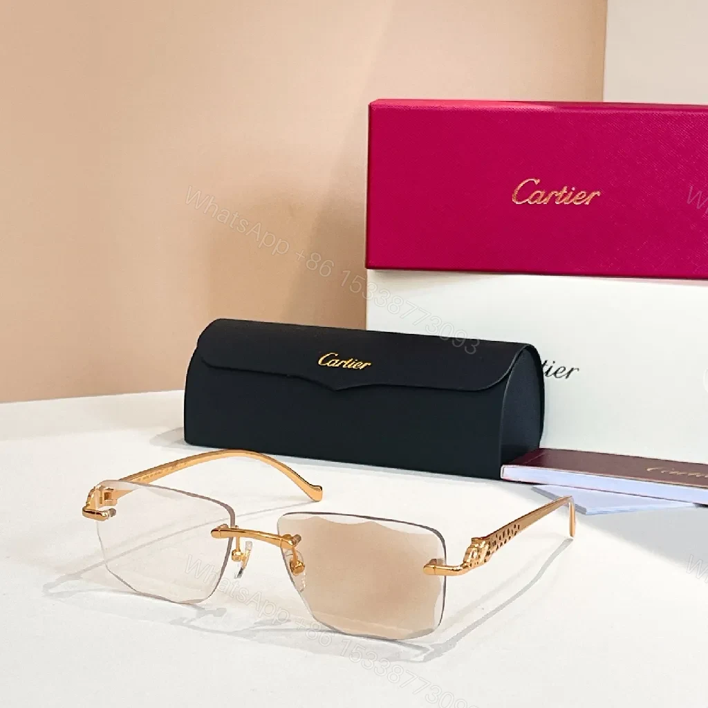 View 6 of Minimalist Rimless Sunglasses with Subtle Metal Accents