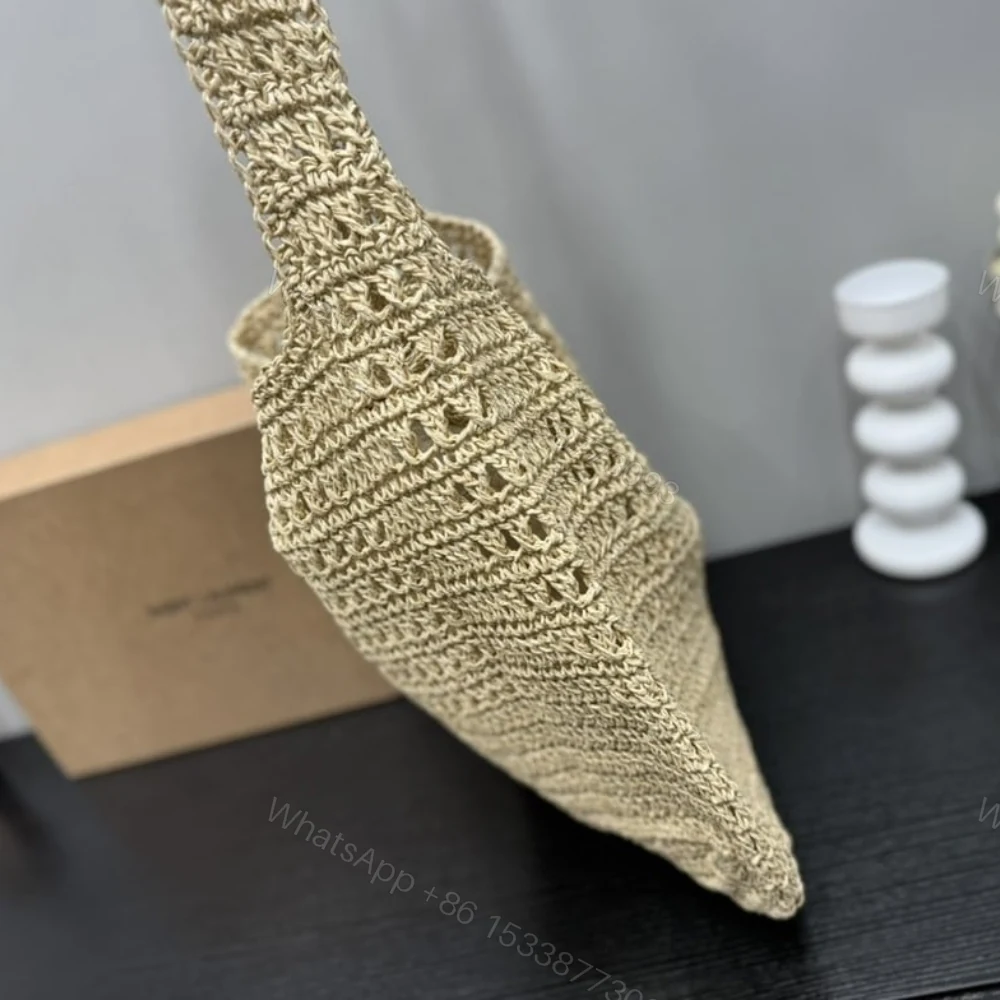 View 4 of Saint Laurent Le 5 À 7 In Raffia Crochet Beige 32Cm 690941GAAAR2080