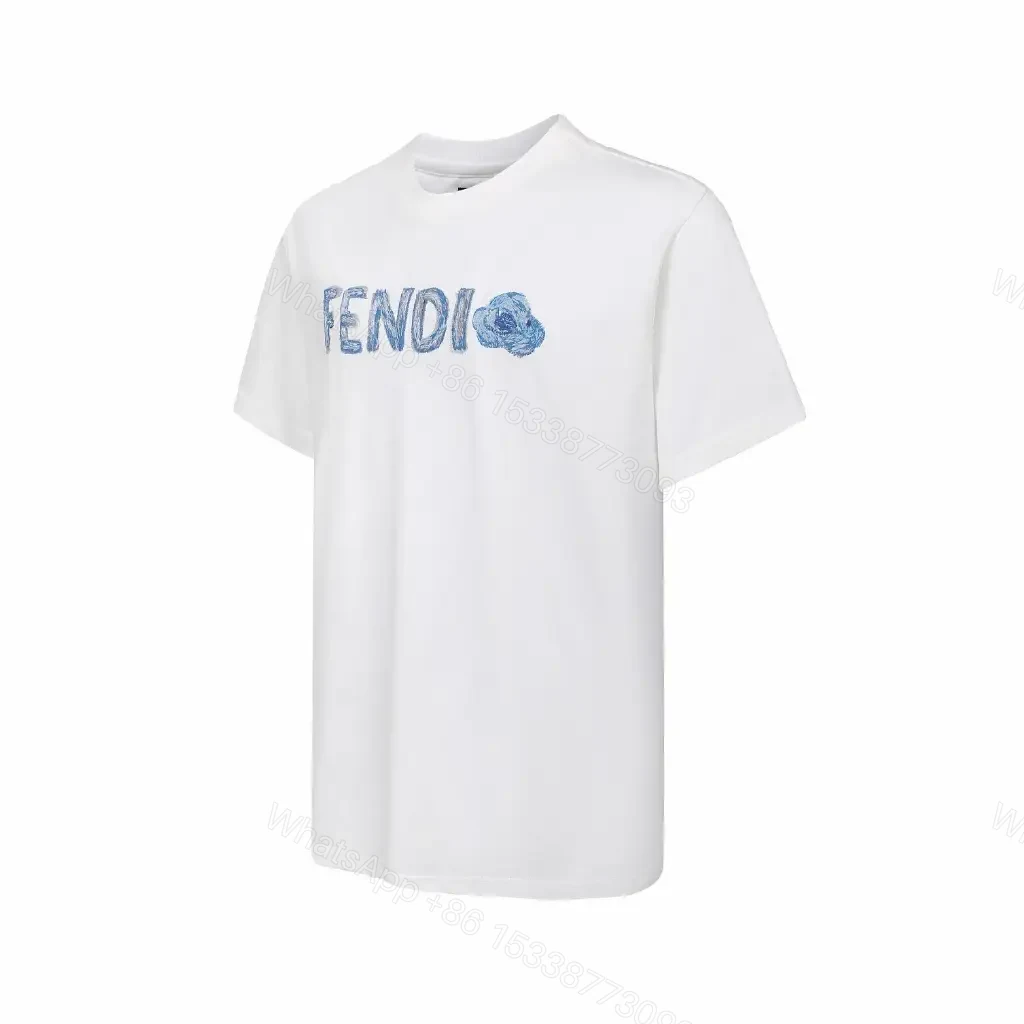View 2 of White Cotton Graphic Tee — Bold Logo, Elevated Casual