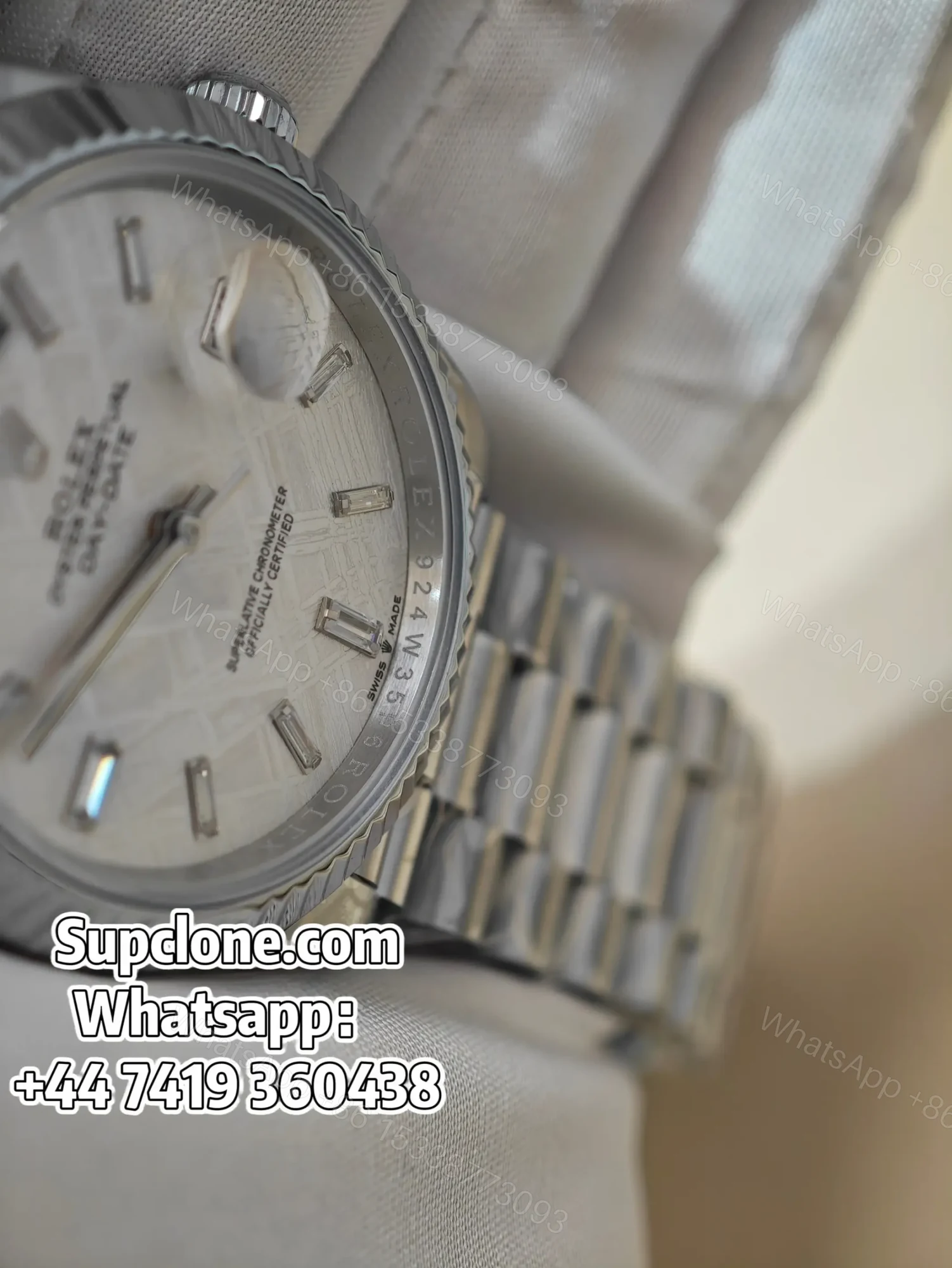 View 5 of Rolex Day-Date 40mm Meteorite Diamond Dial – Super Clone 1:1 Cal. 3255