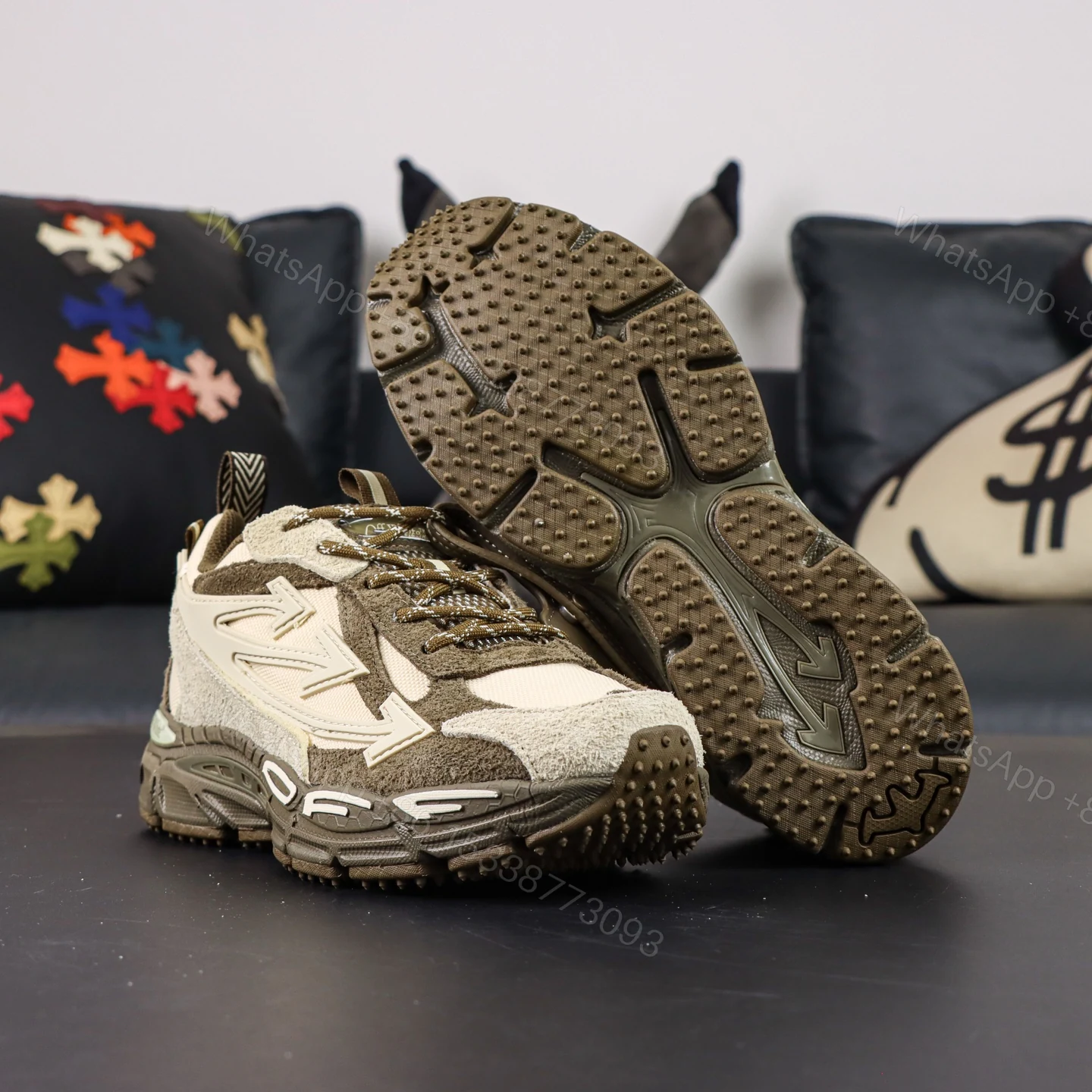 View 3 of Off White Be Right Back Beige Brown Reps