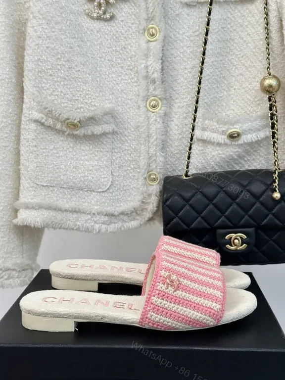 View 5 of Chanel-Inspired Knit Slides: Plush Comfort Luxury Sandals