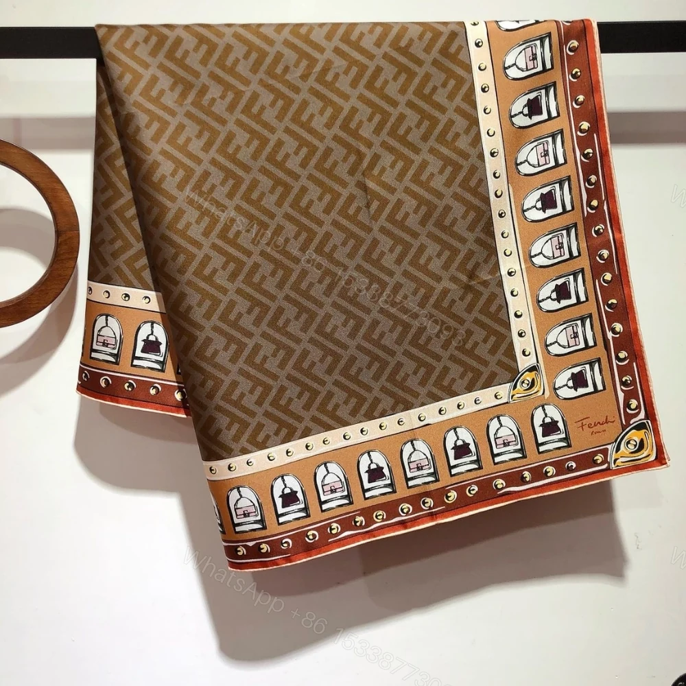 View 5 of FENDI FF FOULARD BROWN 90CM FXT091AQD6F1N3I