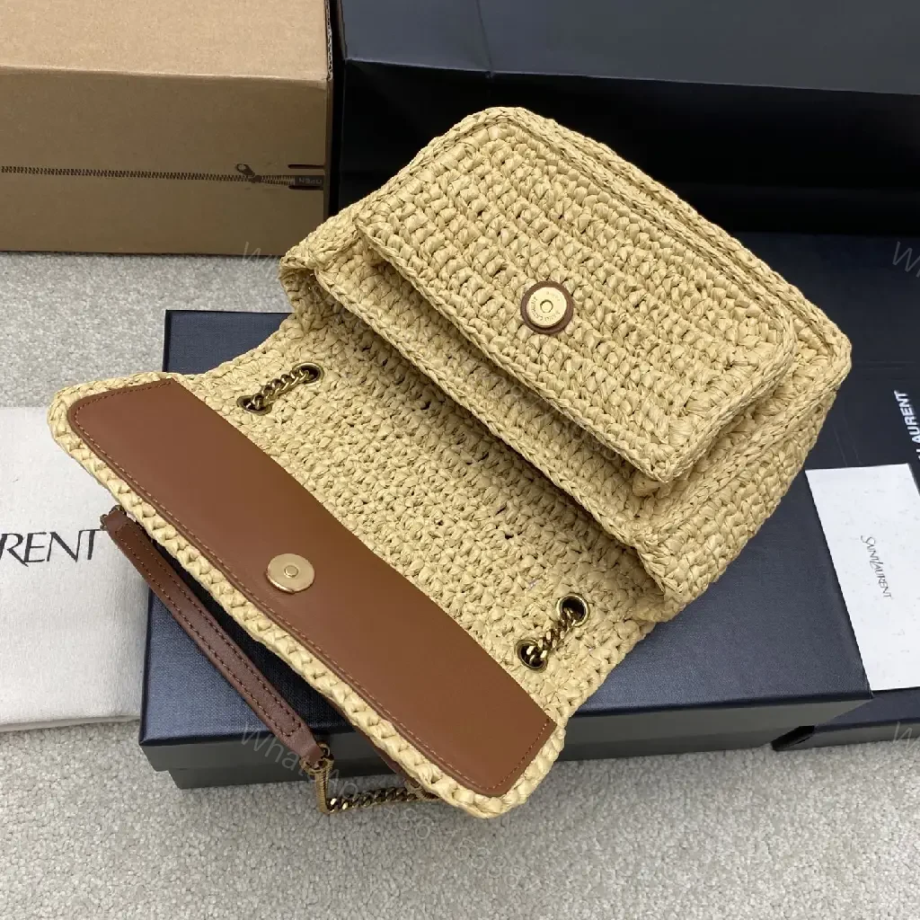 View 3 of Textured Straw Mini Bag — Natural Luxury, Everyday Chic, Crossbody
