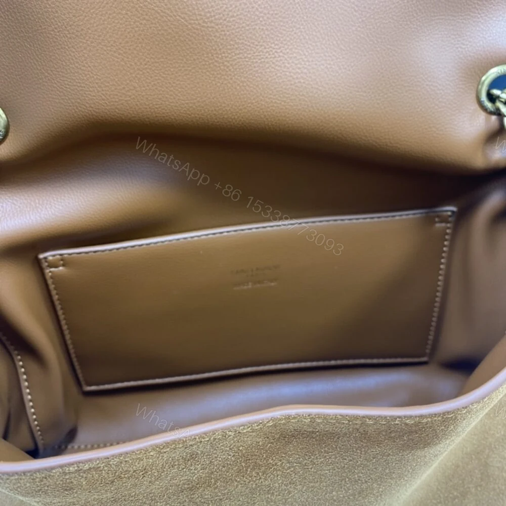 View 6 of Saint Laurent Kate Medium Reversible Chain Bag In Suede Tan 28Cm