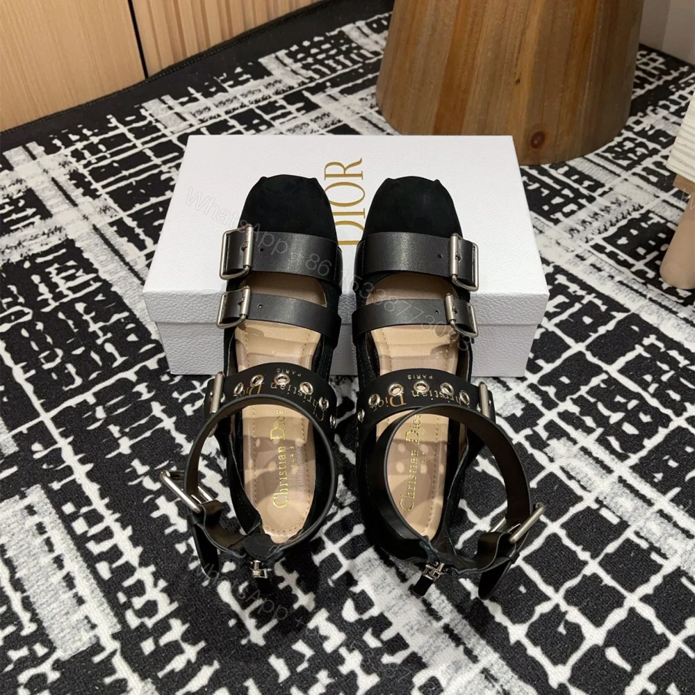 View 7 of 高仿Dior*Punk系列KCB960平頭塔扣樂福鞋黑麂皮免檢版