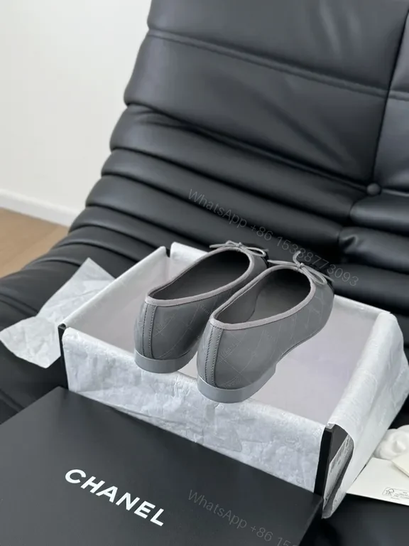 View 2 of Chic Leather Flats with Black Patent Cap Toe - Luxe Everyday Wear