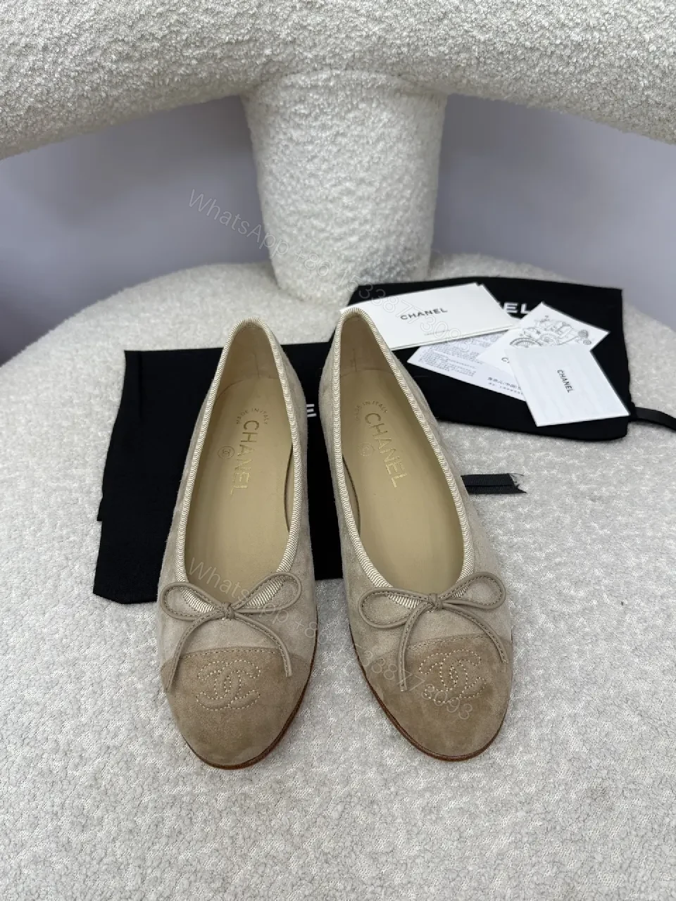 View 5 of Two-Tone Suede Ballet Flats: Lightweight, Subtle Texture