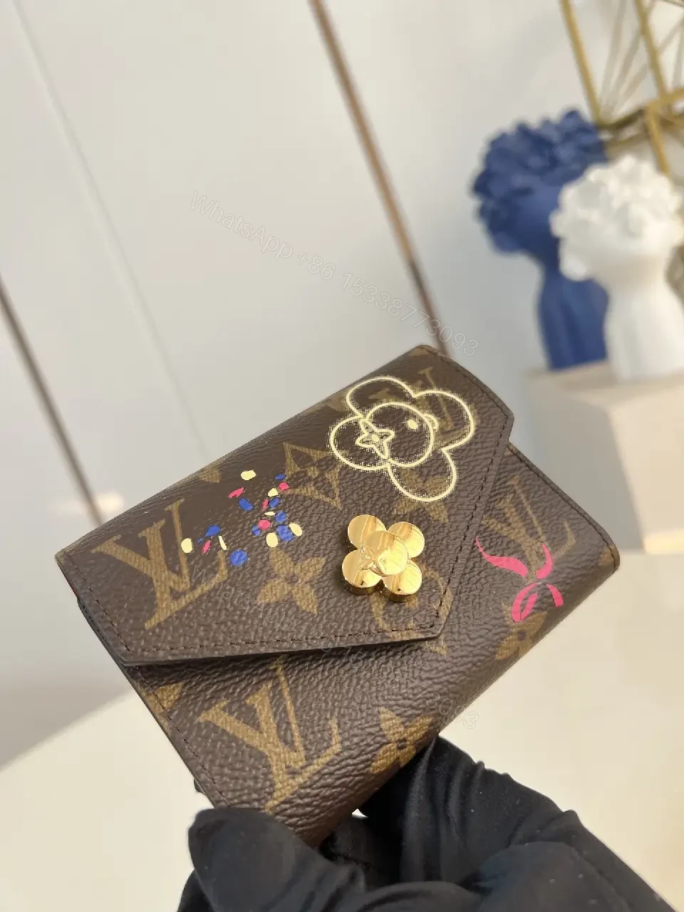 View 5 of Compact Luxury Card Holder with Enamel Accents