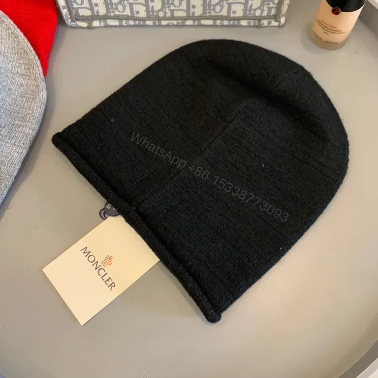 View 8 of Moncler Black Wool-Blend Knit Beanie - Minimal Luxury