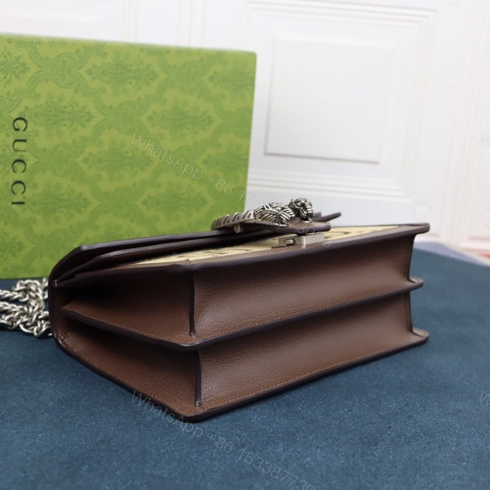 View 5 of Gucci Dionysus Bag Jumbo GG Canvas Super Mini Brown 28Cm