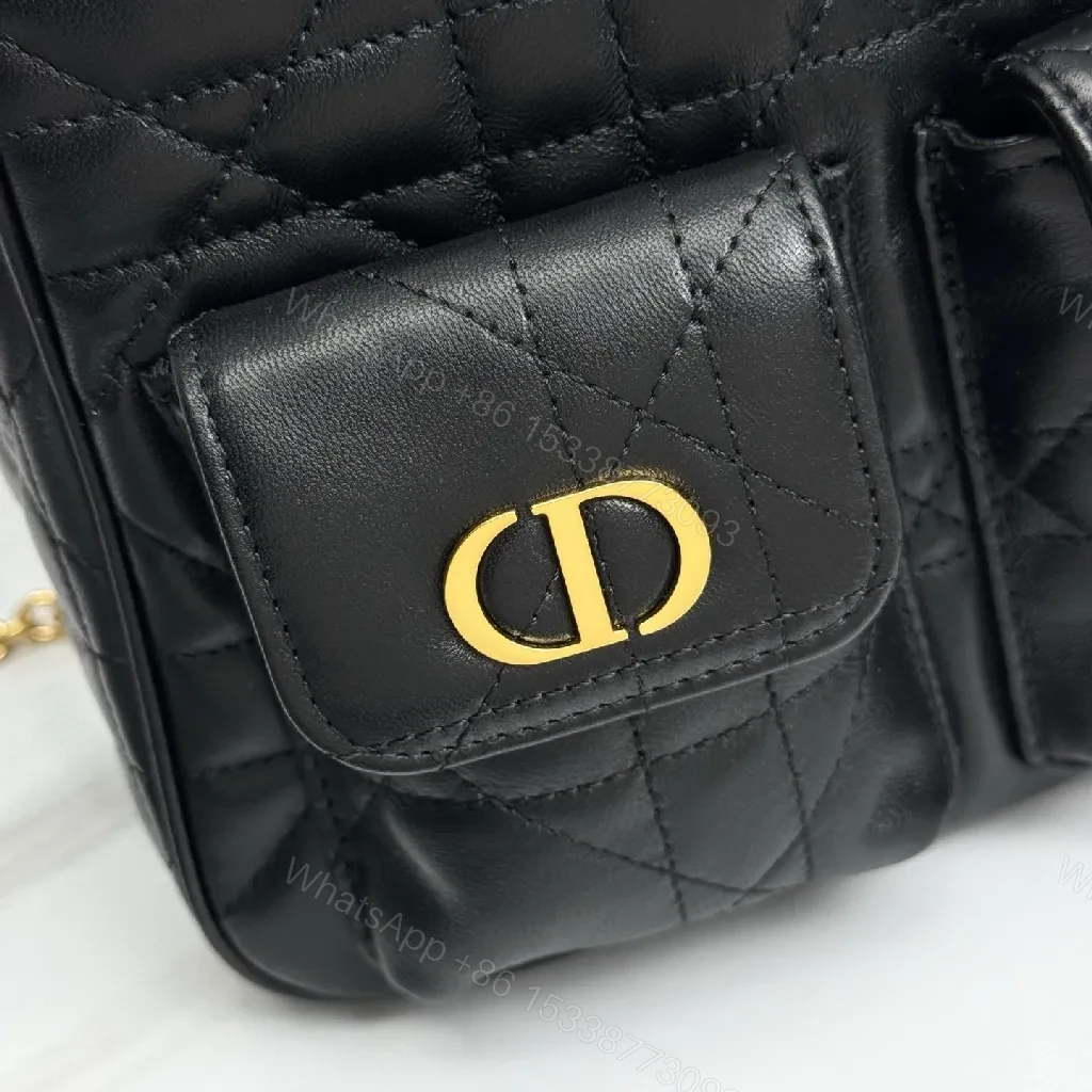 View 4 of Quilted Mini Backpack: Gold Chain, Structured Luxury, Day-to-Night Carry