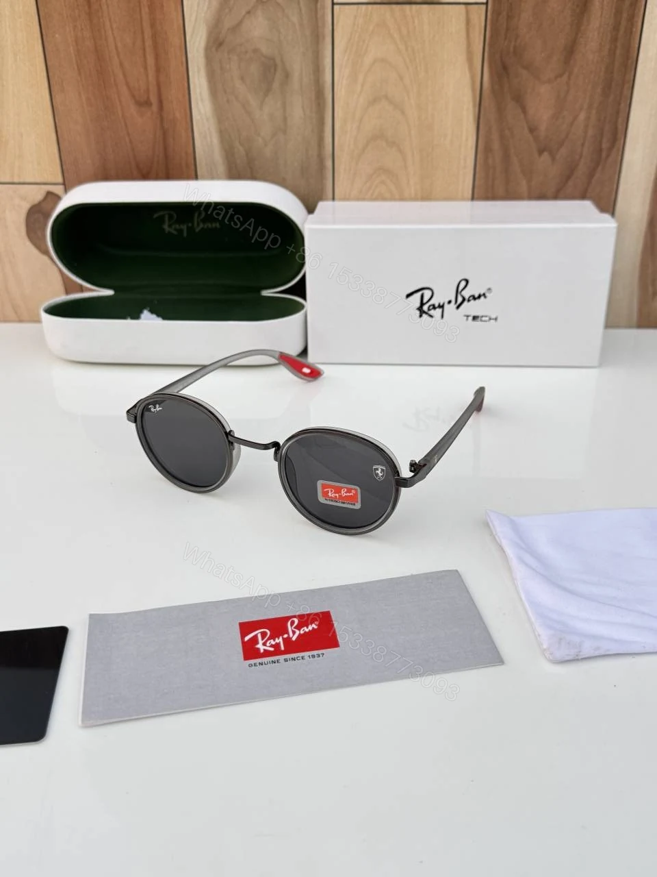 First Copy Rayban 02 Grey Black Stylish Luxury Sunglasses Online — view 1