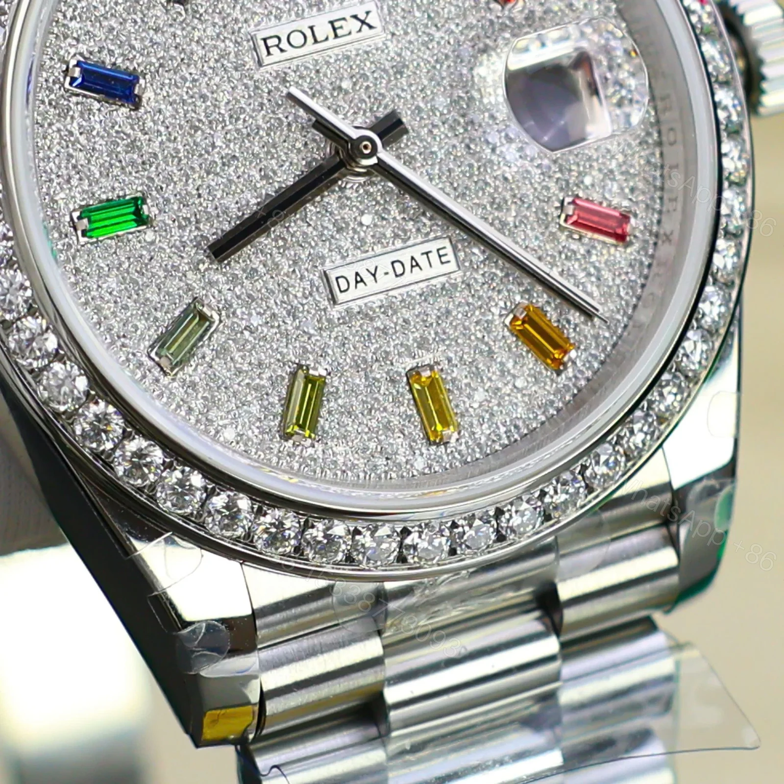 View 9 of Superclone Rolex Day-Date Diamond-Paved Dial 128349rbr-0006 36 mm