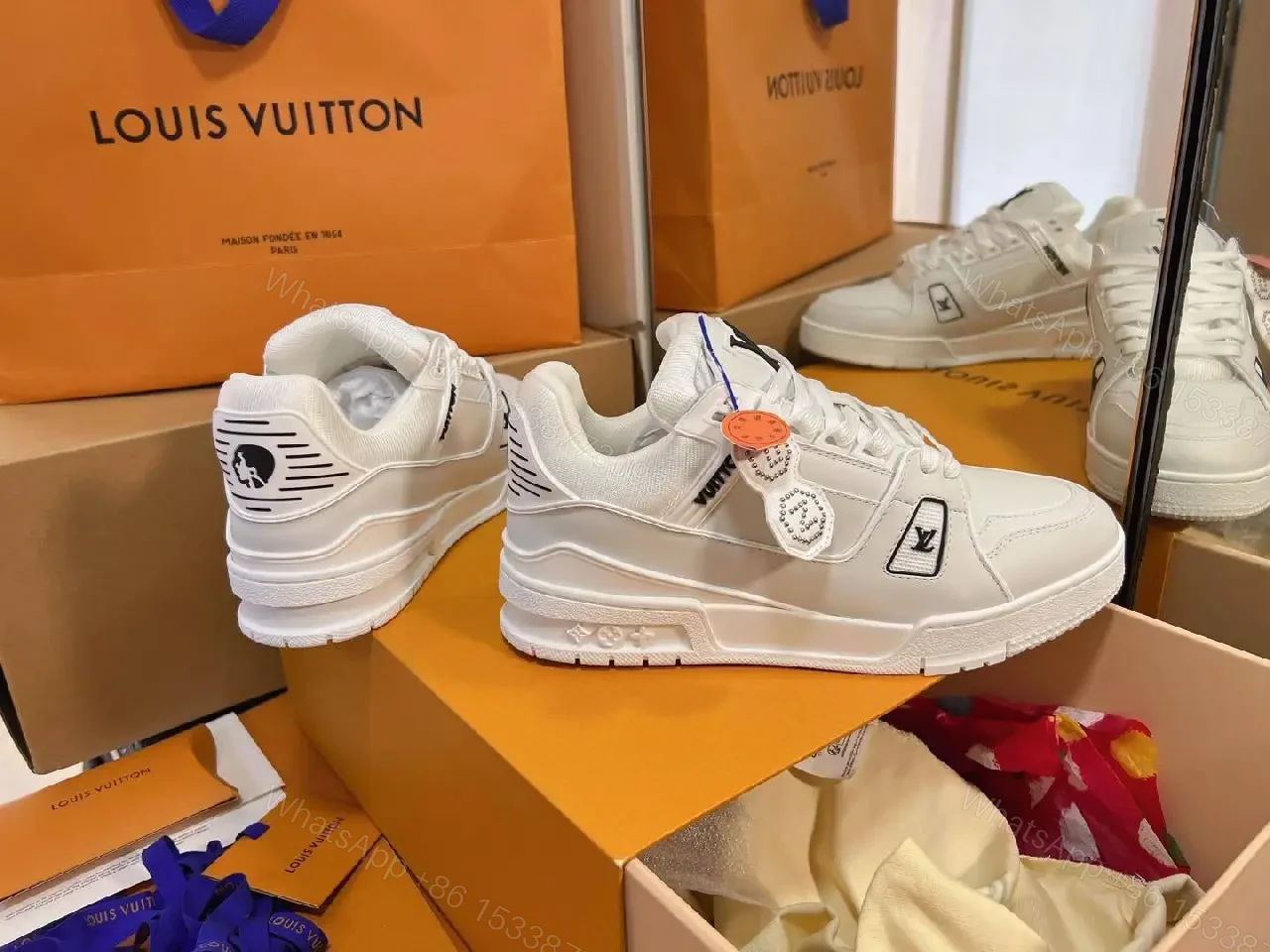 View 7 of White Leather Trainer, Modern Luxury, Everyday Comfort Sneaker