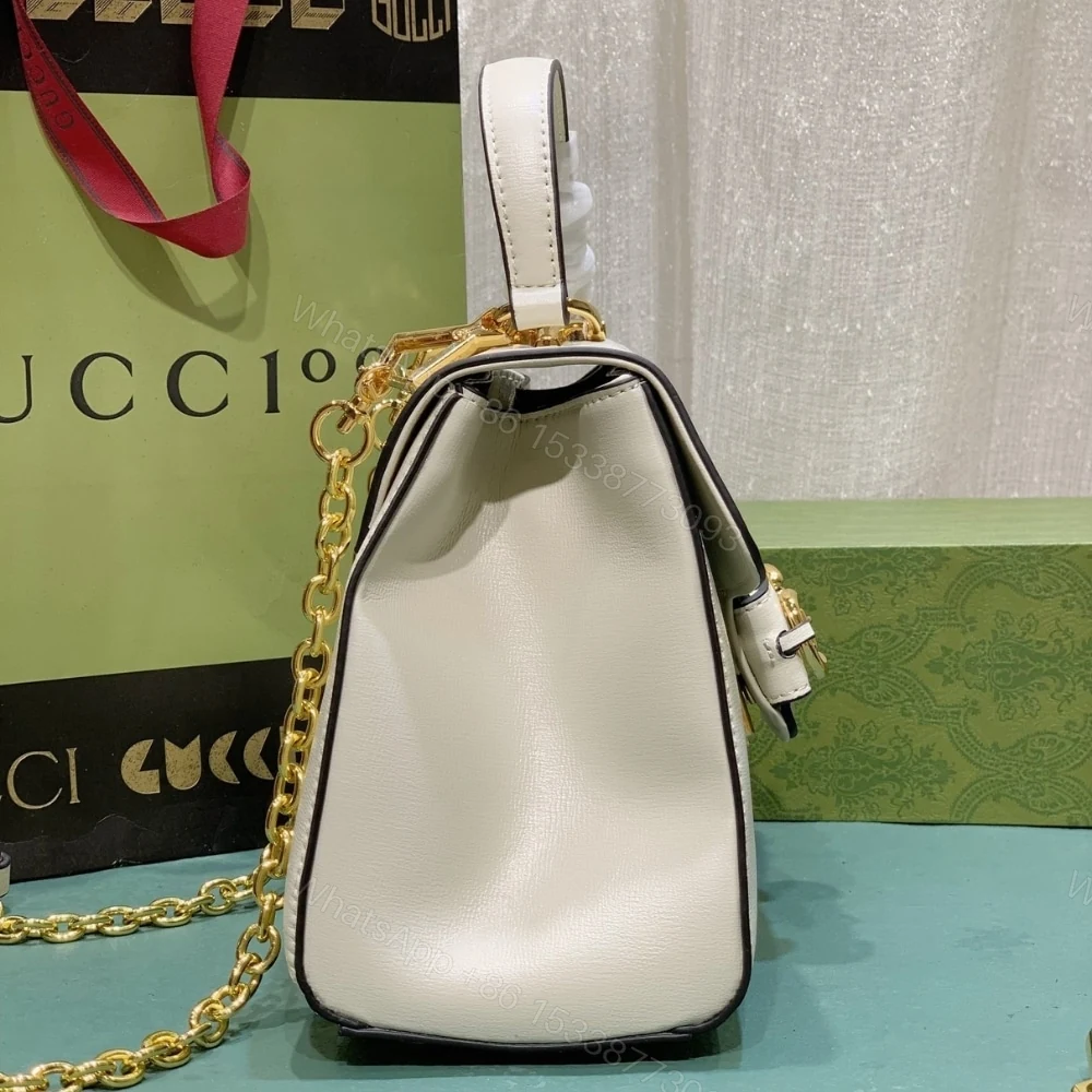 View 3 of Gucci Horsebit 1955 Mini Top Handle Bag White 29Cm