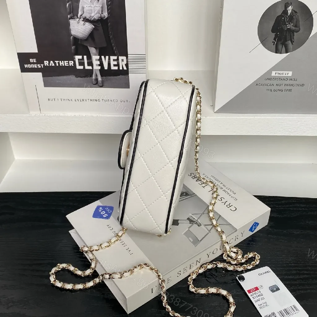 View 2 of Ivory Quilted Crossbody – Lux Matte Texture, Slim Chic