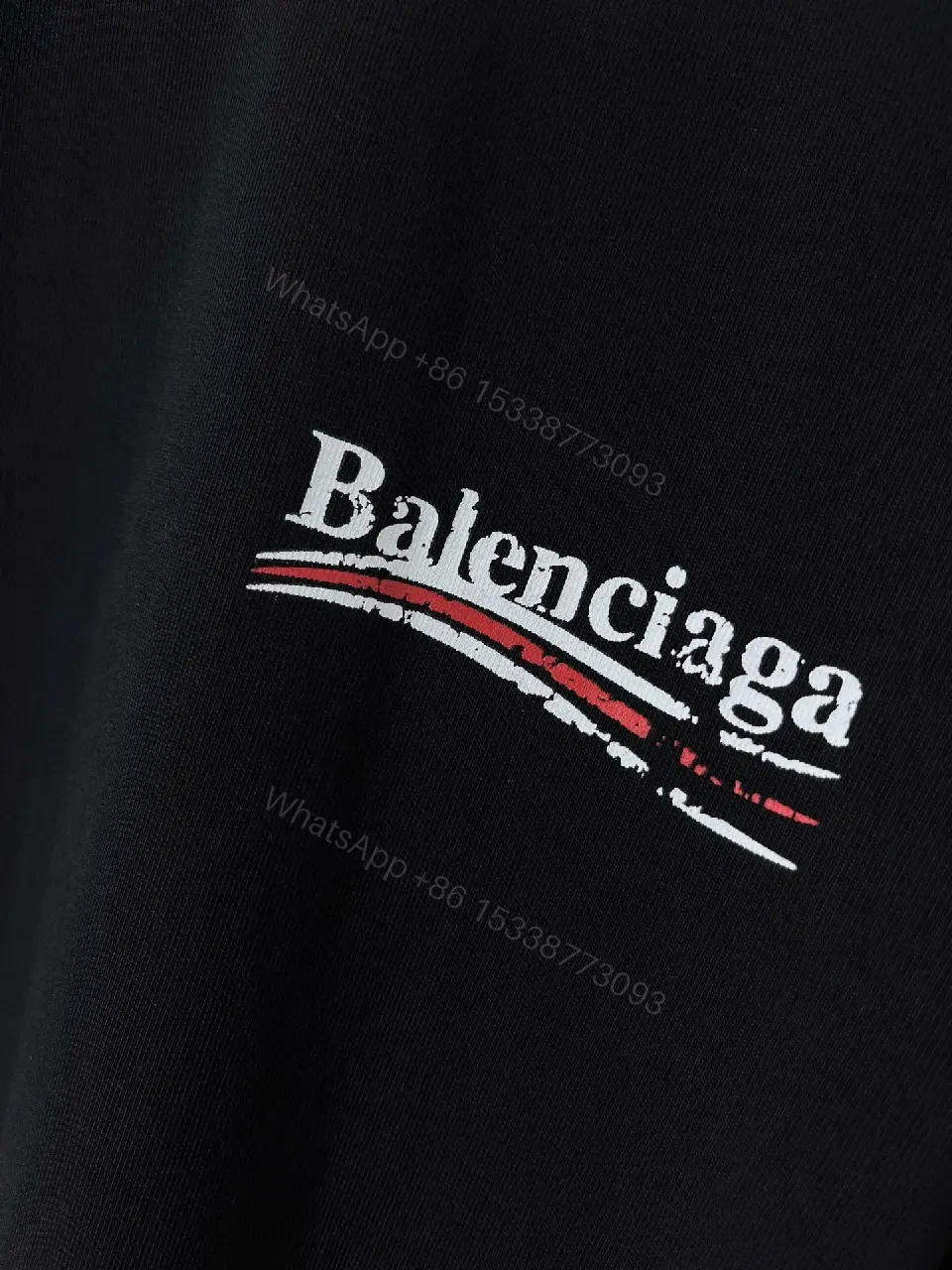 View 2 of Black Cotton Loose Tee Logo Crewneck Short-Sleeve T-Shirt